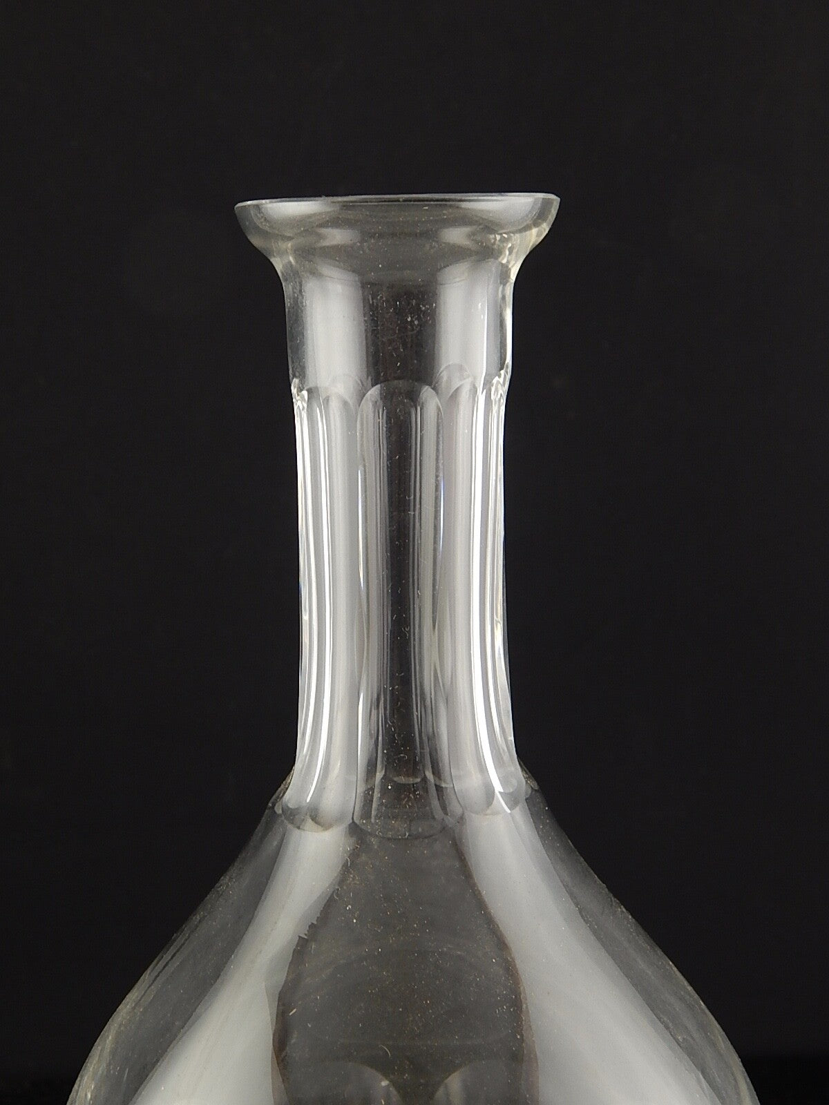 ANTICA RARA BOTTIGLIA DECANTER TAVOLA ART DECO CRISTALLO PESANTE E MOLATO