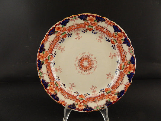 ANTICO PIATTO SEMI PORCELLANA FORD & SON RICHMOND BURSLEM VITTORIANO POLICROMO##