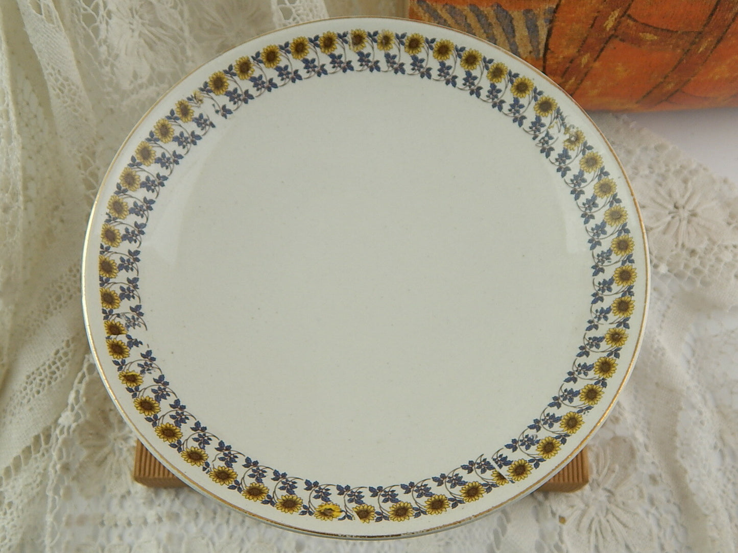 ANTICA RARA ALZATA FRUTTIERA SOCIETÀ CERAMICA ITALIANA LAVENO I GIRASOLI