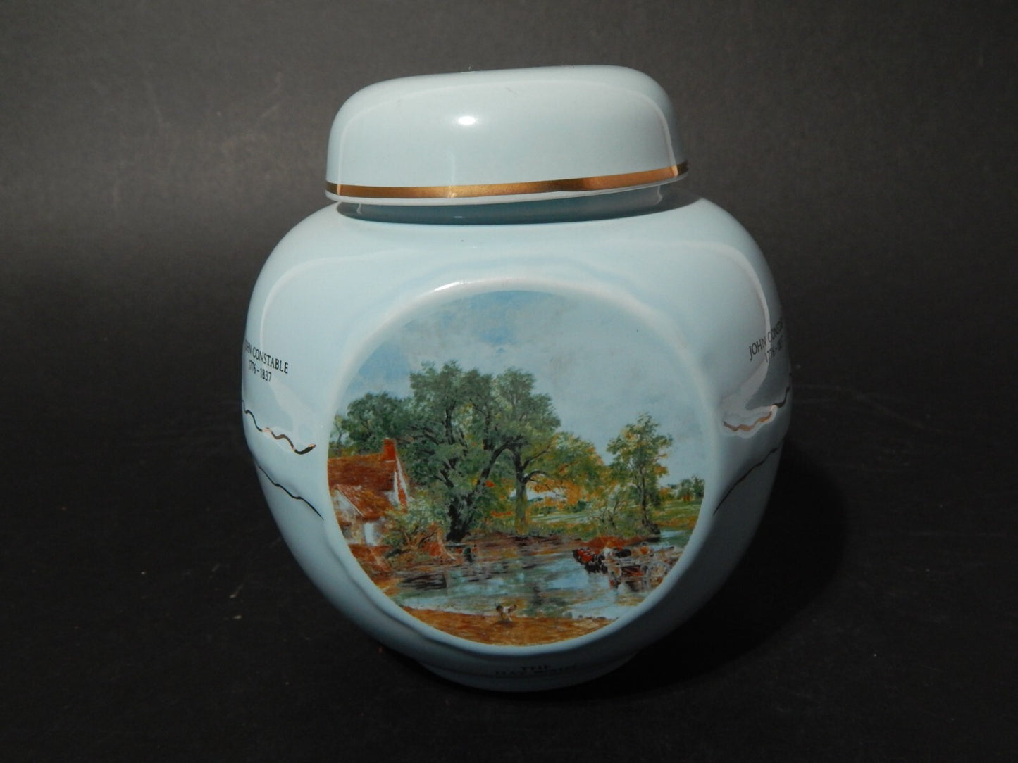 VINTAGE VASO TEA CADDY BURGESS &LEIGH FOR TWININGS REPRODUCTION JOHN CONSTABLE