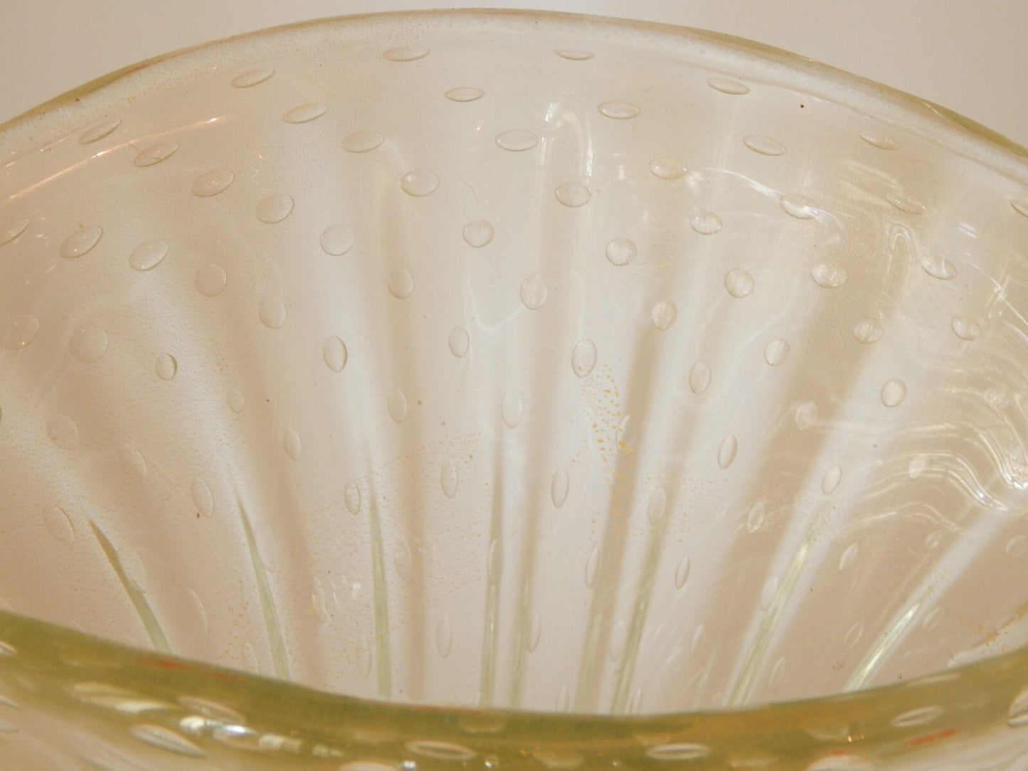 ART DECO RARO ANTICO GRANDE VASO A BOLLE VETRO SOFFIATO FIRMATO TOSO MURANO