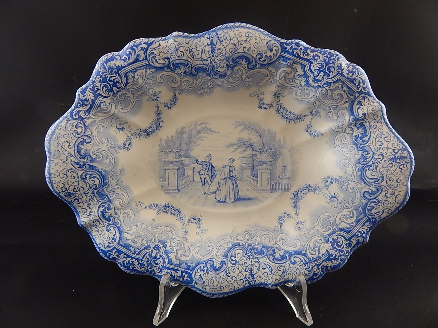 COPELAND & GARRETT 1844 ANTICO RARO PREZIOSO VASSOIO CERAMICA LOUIS QUATORZE