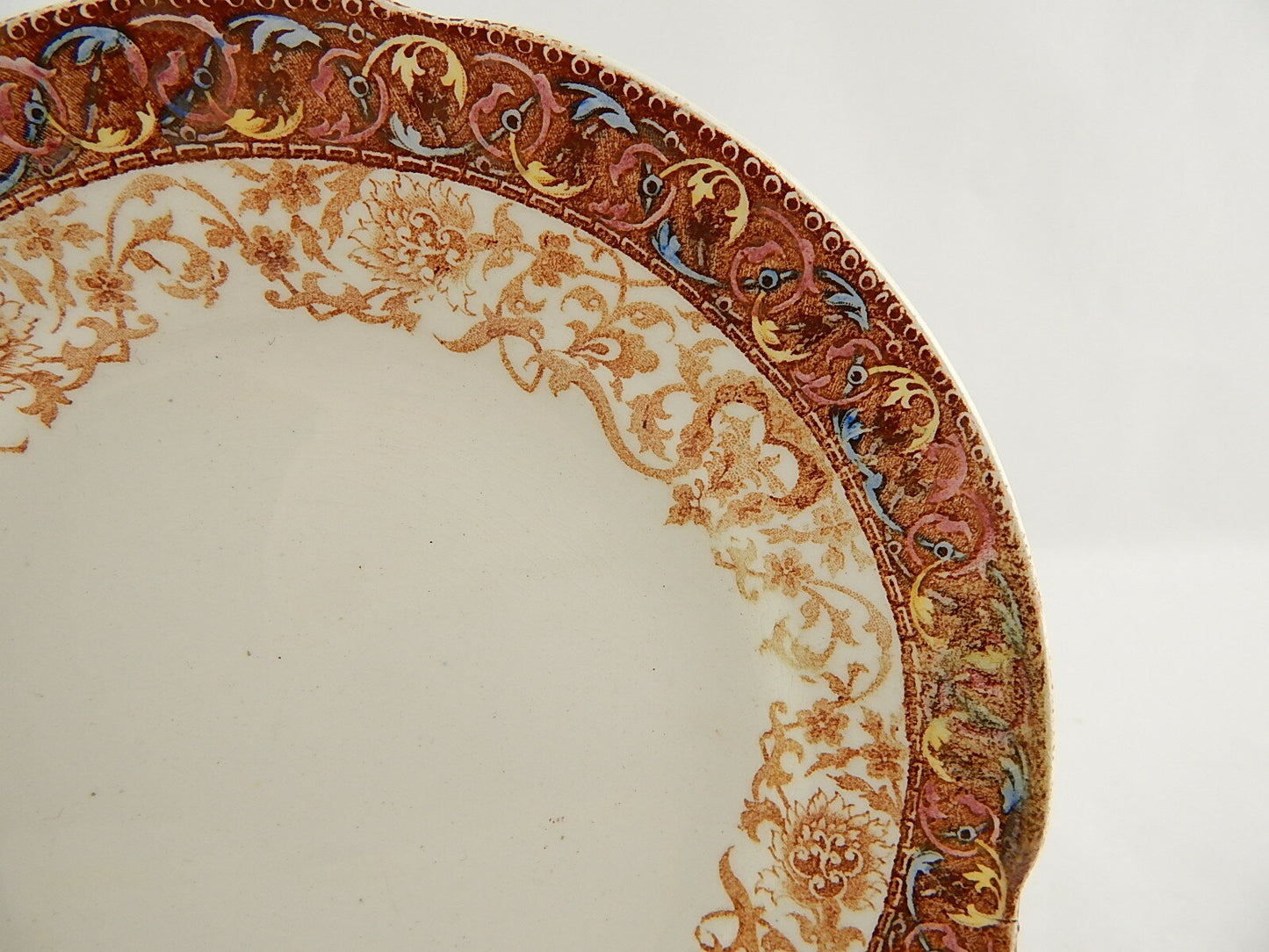 ANTICO PIATTO MAIOLICA CERAMICA CHOISY LE ROI H. BOLULENGER 1836 TERRE DE FER