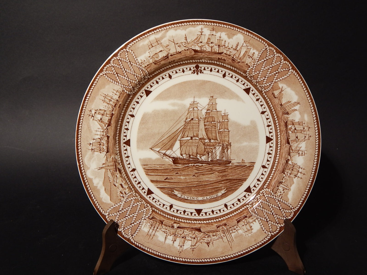 VINTAGE PIATTO PORCELLANA WEDGWOOD THE AMERICAN CLIPPER SHIP PLATES CHALLENGE