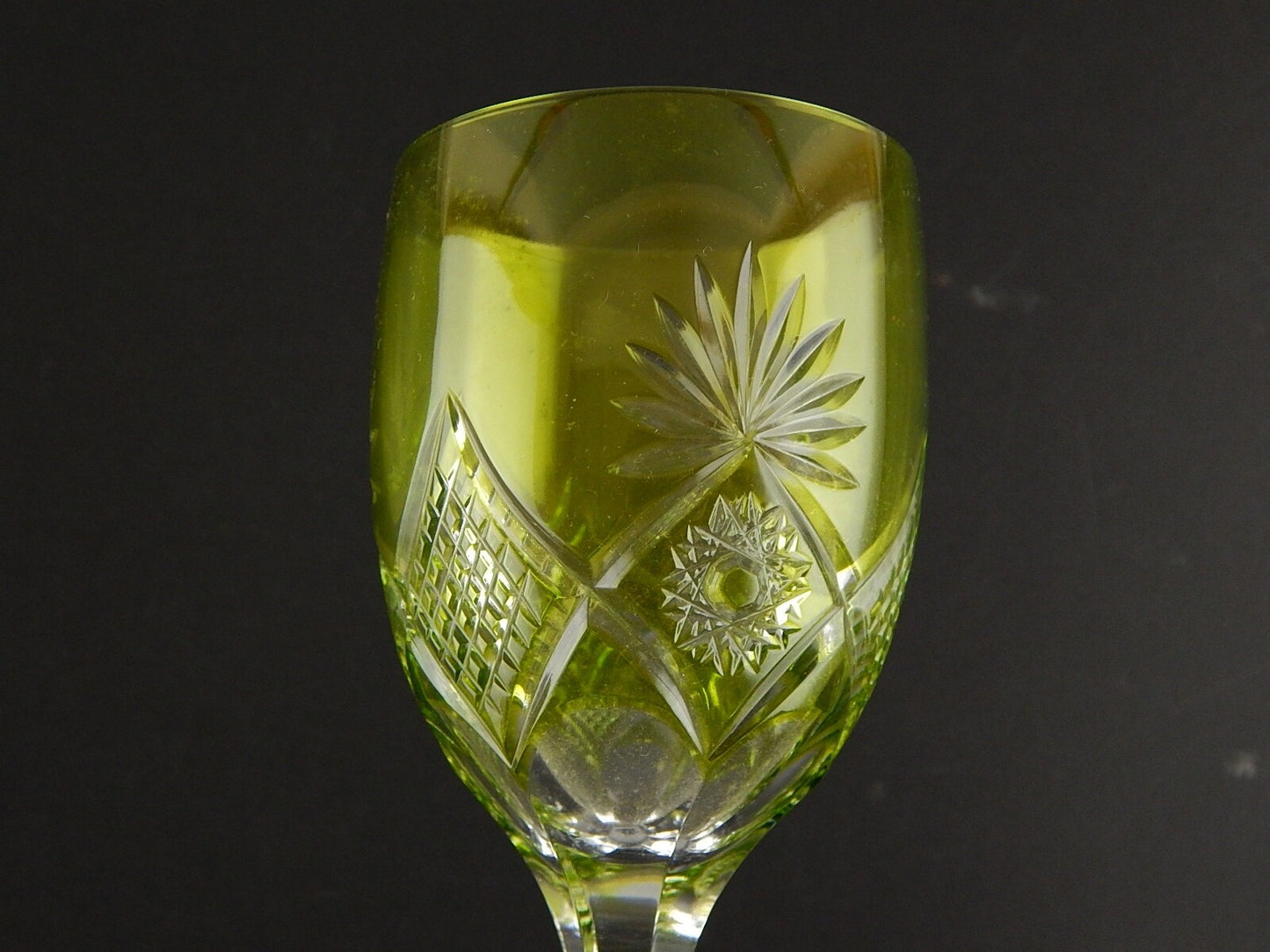 VINTAGE BICCHIERE CALICE CRISTALLO GERMANIA MOLATO NACHTMANN VERDE RESEDA