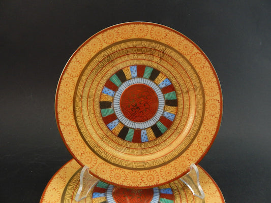 VINTAGE SET 4 PIATTI DOLCE PORCELLANA GIAPPONE KUTANI THOUSAND FACES