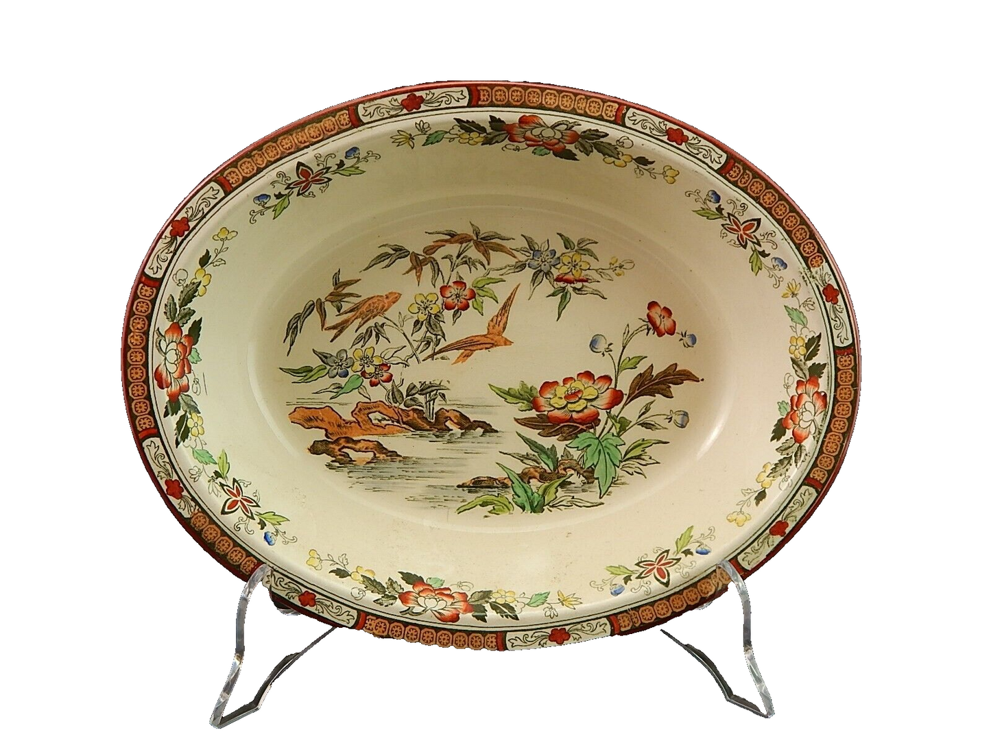 ANTICA 1880 TERRINA LEGUMIERA SEMIPORCELLANA INGLESE BISHOP POWELL & STONIER