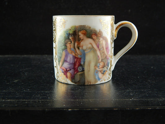 ANTICA TAZZINA MINIATURA PORCELLANA IMPERO MARCHIO VIENNA NUMERATA COLLEZIONE