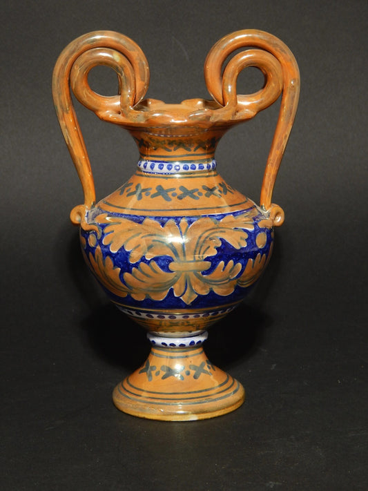 VINTAGE VASO MAIOLICA LA VINCENZINA CERAMICA A LUSTRO FATTO A MANO GUALDO TADINO