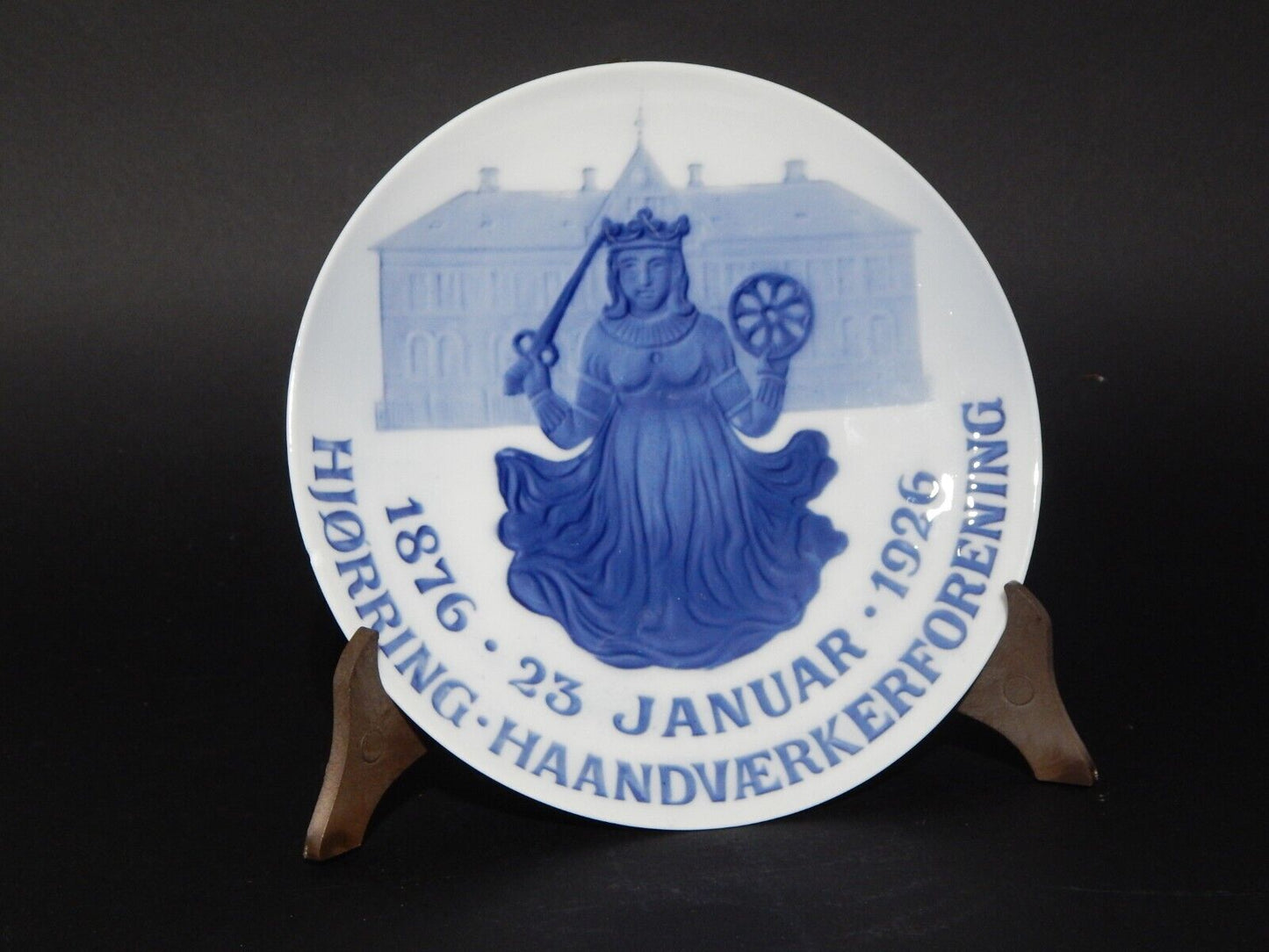 ROYAL COPENHAGEN PIATTO PORCELLANA 1876-1926 HJORRING HAANDVAERKERFORENING