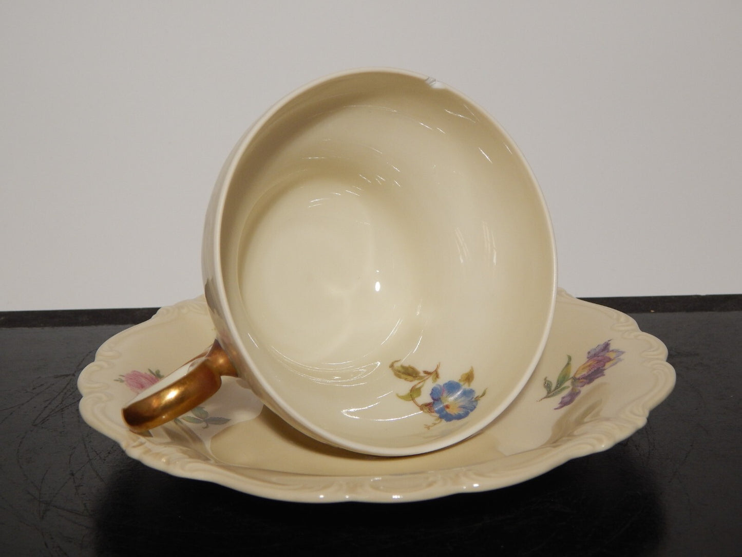 PREZIOSA ROCAILLE ANTICA TAZZA DA TE' PORCELLANA ROSENTHAL POMPADOUR DIFETTO