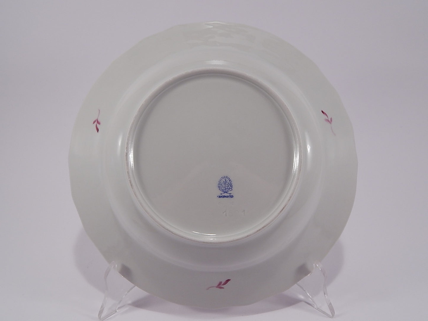 PIATTO FONDO PORCELLANA HEREND HUNGARY ROSE HAND-MADE PORCELAIN PLATE