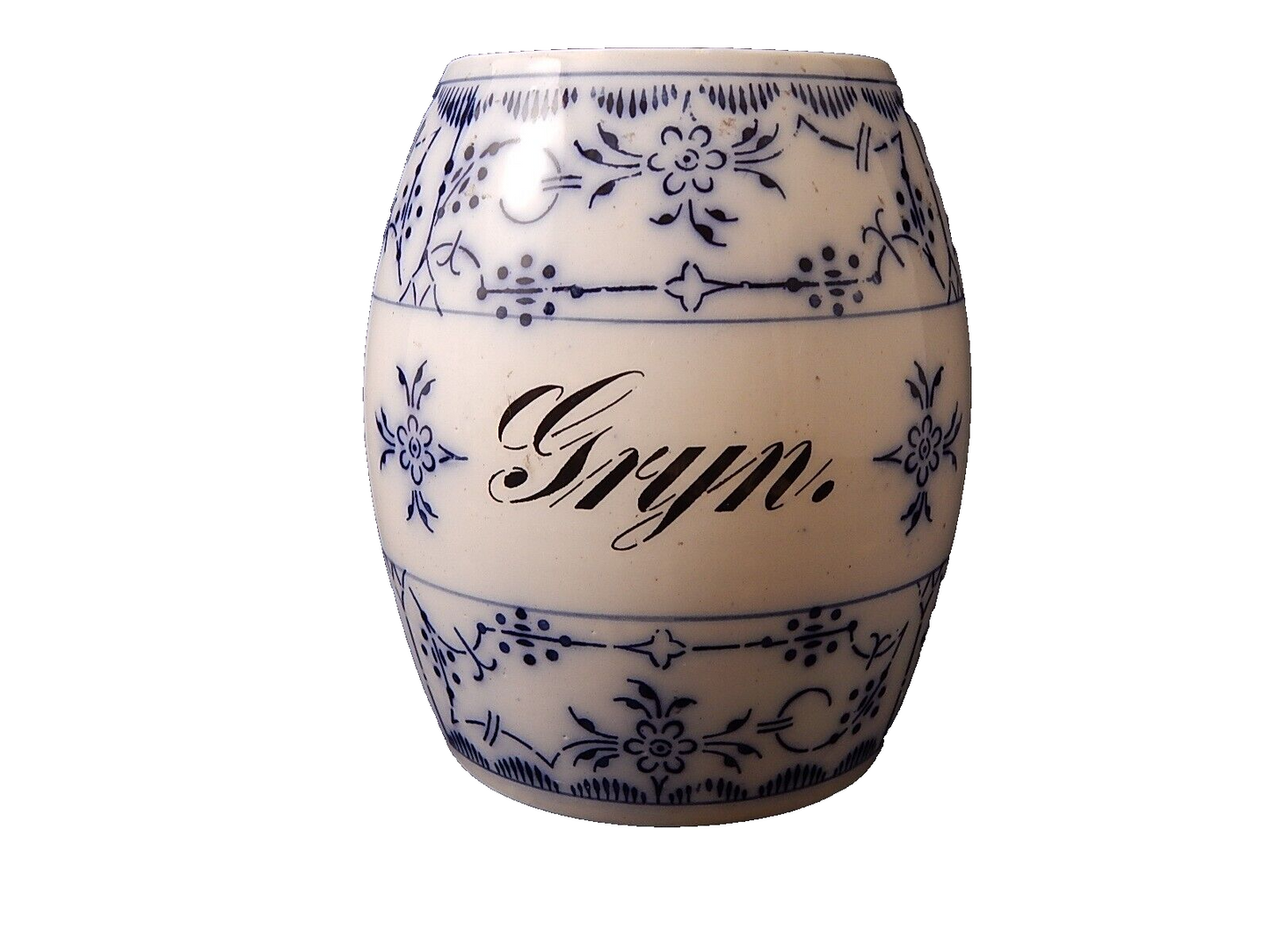 ANTICO ART DECO BARATTOLO CUCINA PORCELLANA BIANCO BLU PROBABILE VILLEROY&BOCH