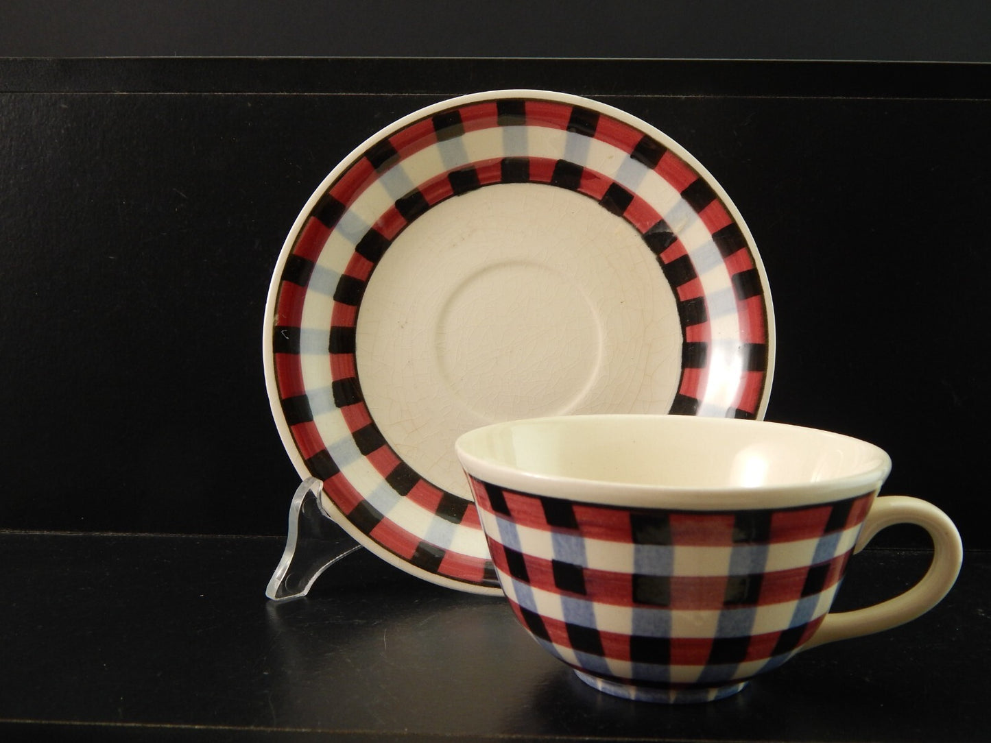 VILLEROY&BOCH ANTICA RARA TAZZA DA TE' PORCELLANA GLASGOW 8202 QUADRETTI #1584