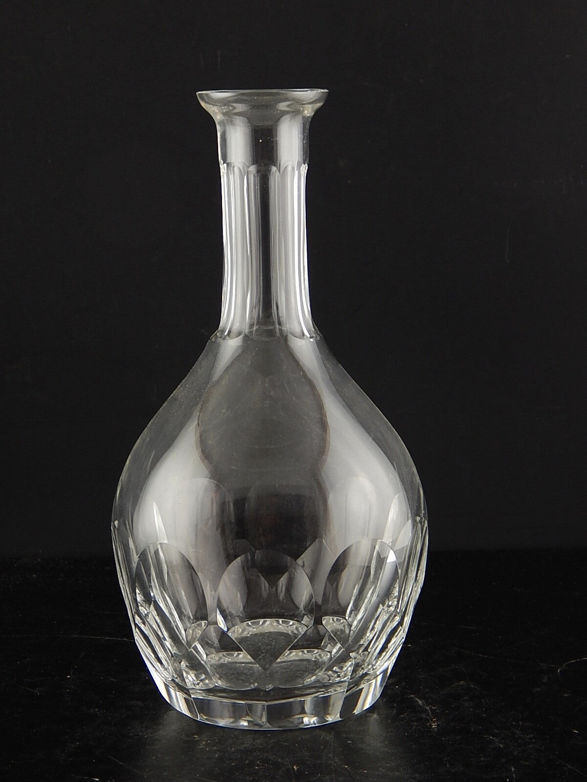 ANTICA RARA BOTTIGLIA DECANTER TAVOLA ART DECO CRISTALLO PESANTE E MOLATO