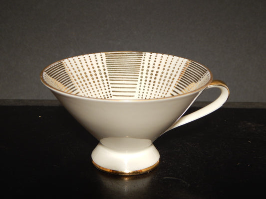 ANTICA TAZZA TÈ ART DECO PORCELLANA BAVARIA OSCAR SCHALLER DECORO ORO #1252