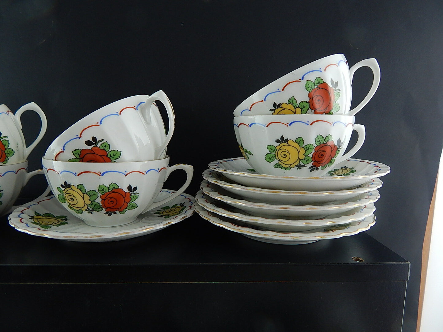 ANTICO PREZIOSO SERVIZIO DA TÈ PORCELLANA WÜRTTEMBERG BAUER & PFEIFFER 1904-34