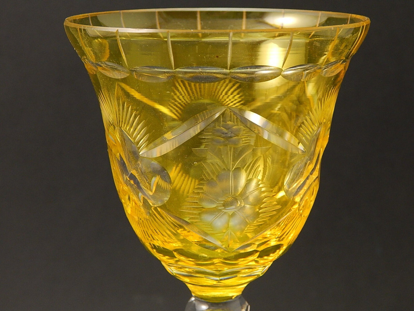 PREZIOSO VINTAGE BICCHIERE CALICE CRISTALLO BOEMIA MOLATO A1050