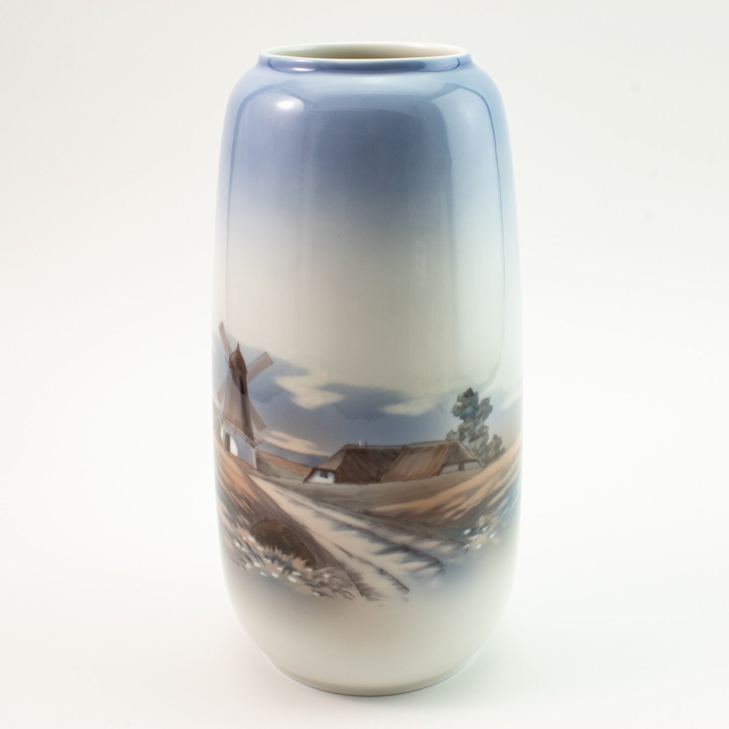 VASO PORCELLANA LYNGBY COPENHAGEN "Mulino di Campagna" VINTAGE HANDPAINTED