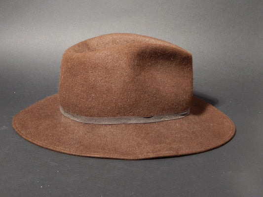 BORSALINO VINTAGE CAPPELLO DONNA UOMO CM 57 LANA FELTRO MARRONE