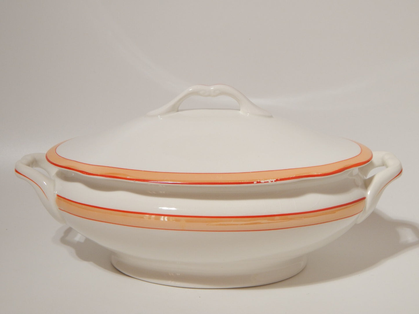 ANTICA RARA ZUPPIERA CENTROTAVOLA SOCIETÀ CERAMICA REVELLI LAVENO FASCIA ARANCIO