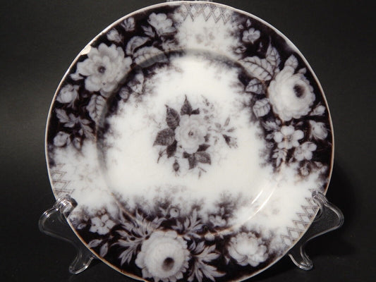 ANTICO PIATTO CERAMICA DISEGNO JARDINIERE VILLEROY & BOCH FINE '800 difetto 1146