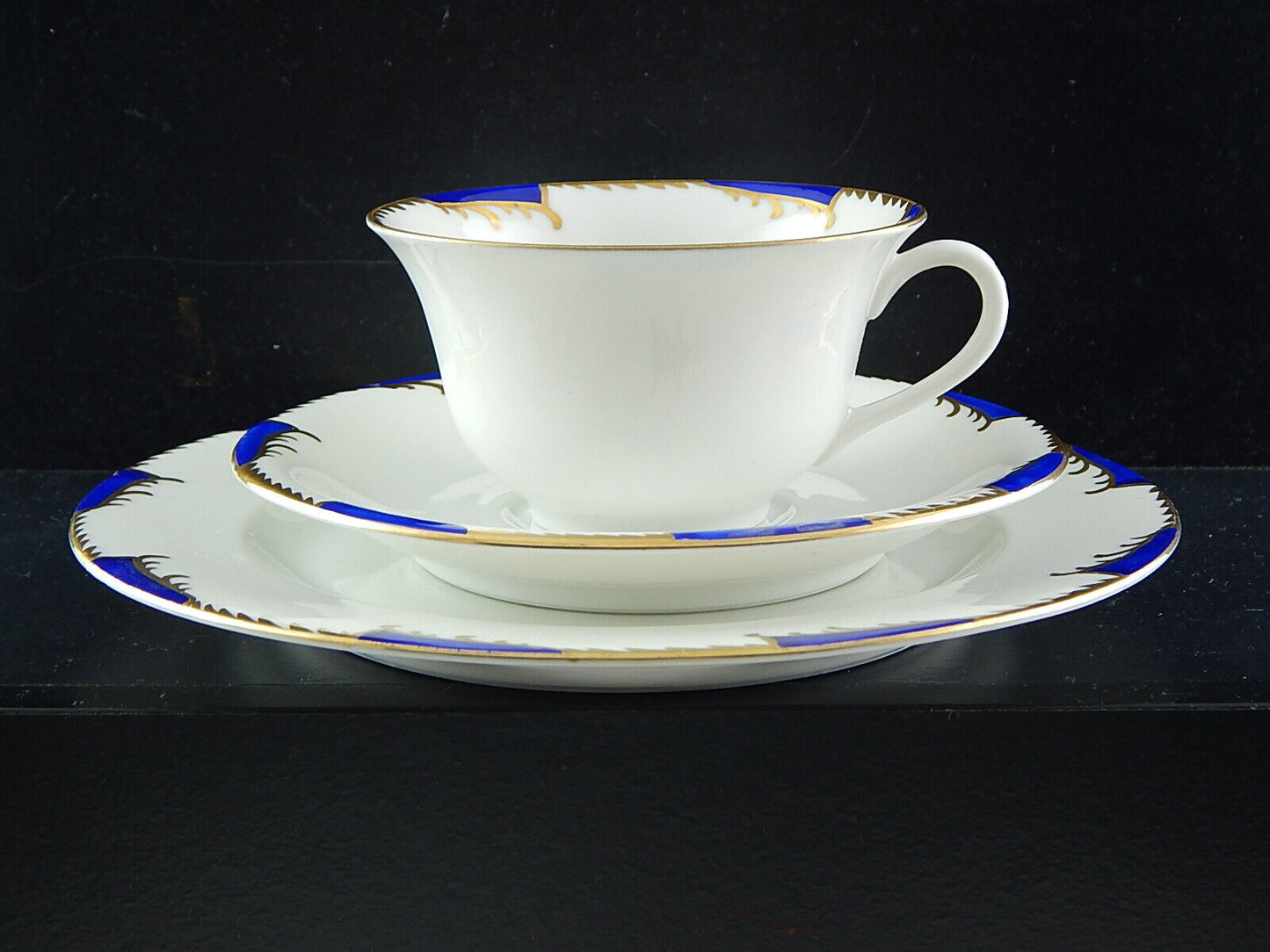 ANTICO ART DECO SET TRIO TAZZA TÈ PORCELLANA WÜRTTEMBERG BAUER&PFEIFFER