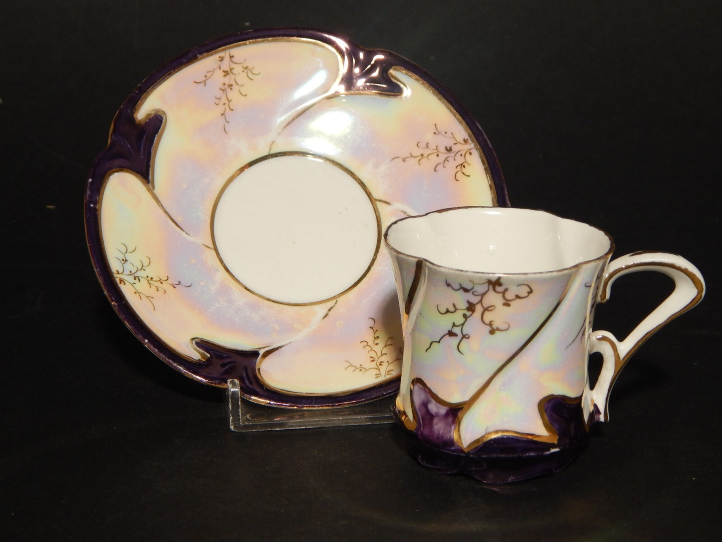 ANTICA ELEGANTE LIBERTY TAZZINA CAFFE' PORCELLANA DECORO A LUSTRO