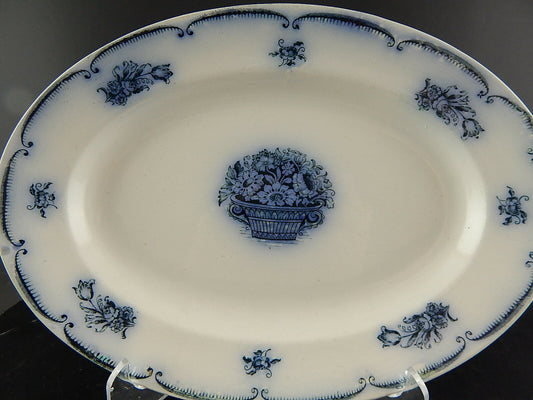 ANTICO PIATTO PORCELLANA BIANCA BLU VASSOIO SECONDA META' 800 GUSTAVSBERG