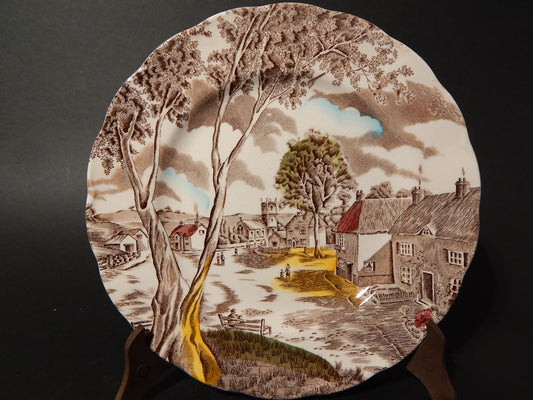 VINTAGE PIATTO CM 23 CERAMICA GRINDLEY STAMPA MANO SUNDAY MORNING