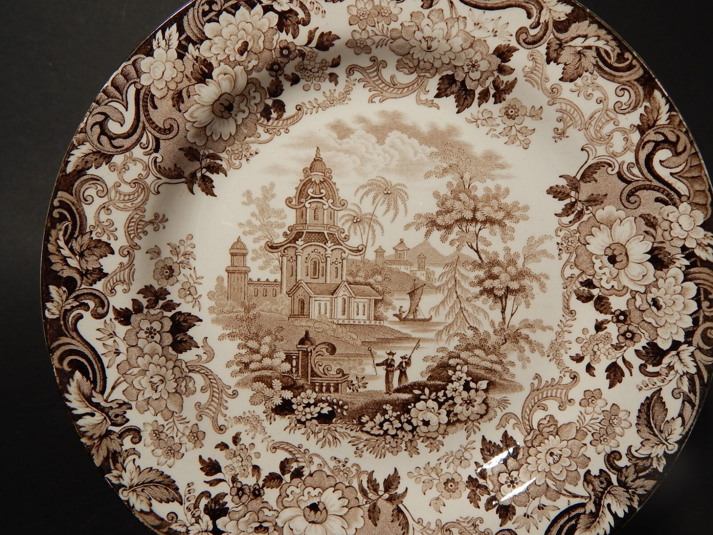 ANTICO PIATTO VITTORIANO 1800 PORCELLANA WEDGWOOD RARO DISEGNO ORIENTALE