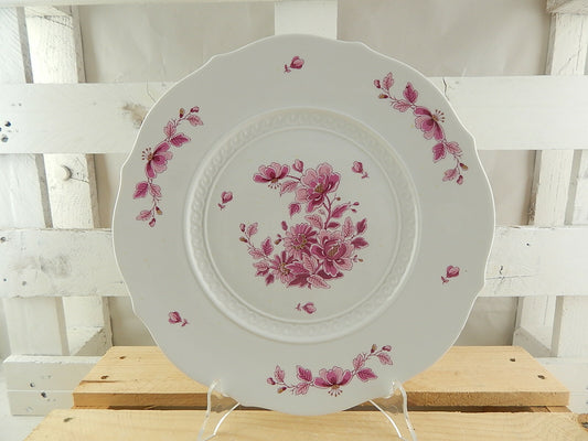 VINTAGE PIATTO GRANDE VASSOIO RICHARD GINORI PORCELLANA DECORO FIORI ROSA FUCSIA