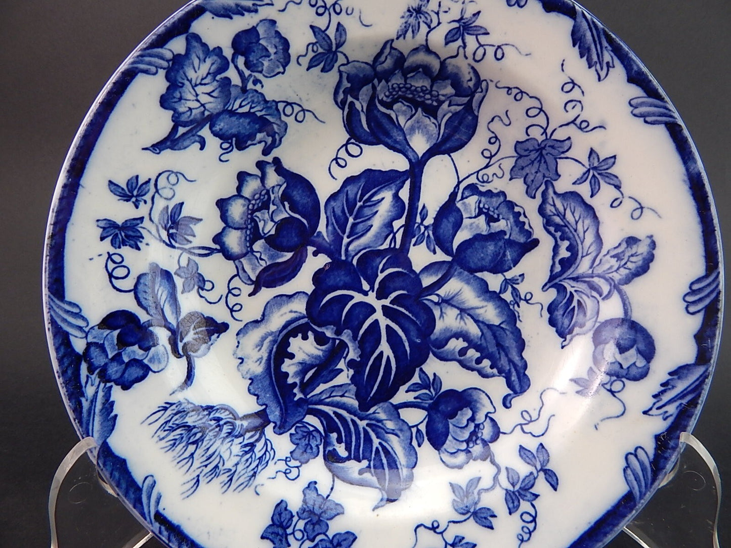 ANTICO PIATTO FONDO NINFEE BLU CERAMICA RICHARD MILANO FINE 800 WATER NYMPH A893