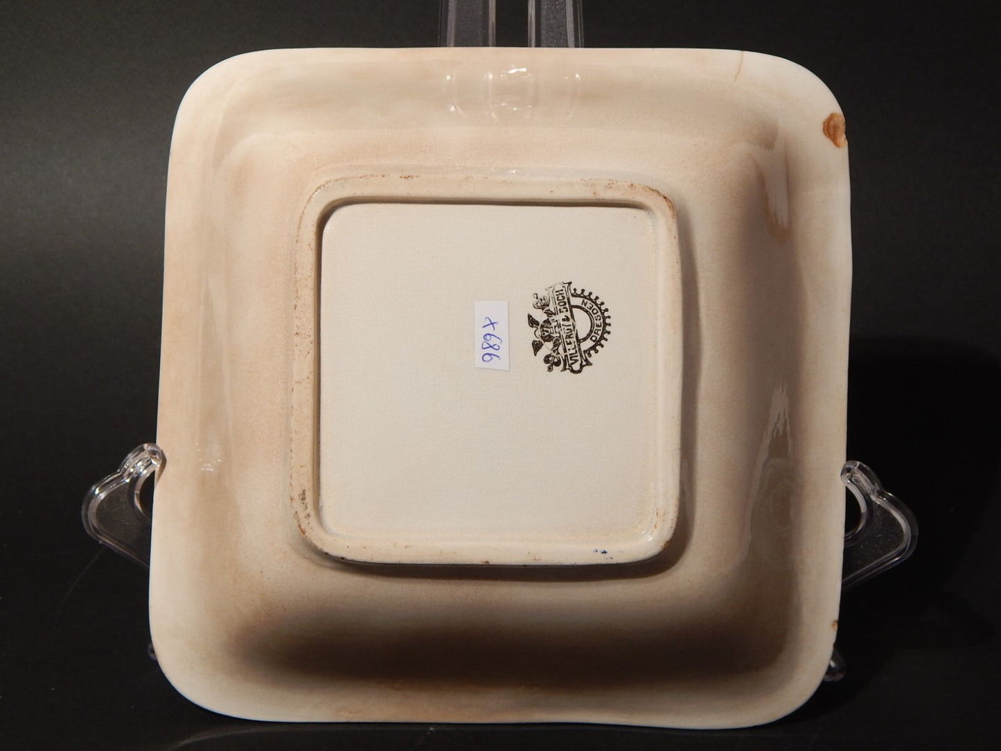 ANTICA CIOTOLA LEGUMIERA CERAMICA VILLEROY&BOCH DRESDEN DISEGNO BLUE FLUTED