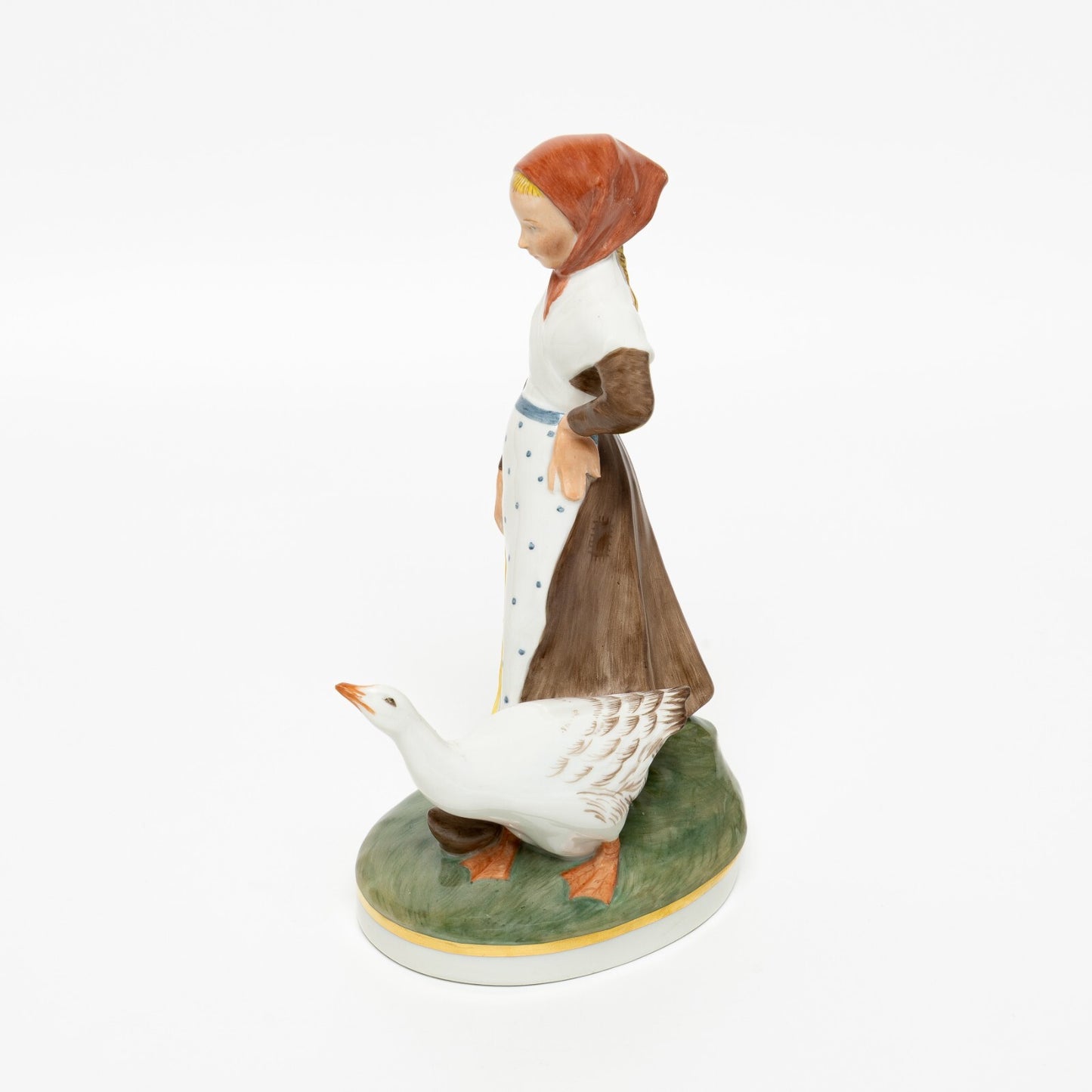 RARA STATUINA PORCELLANA ROYAL COPENHAGEN "Ragazza con Oca" COD 528 CM 18x11x8