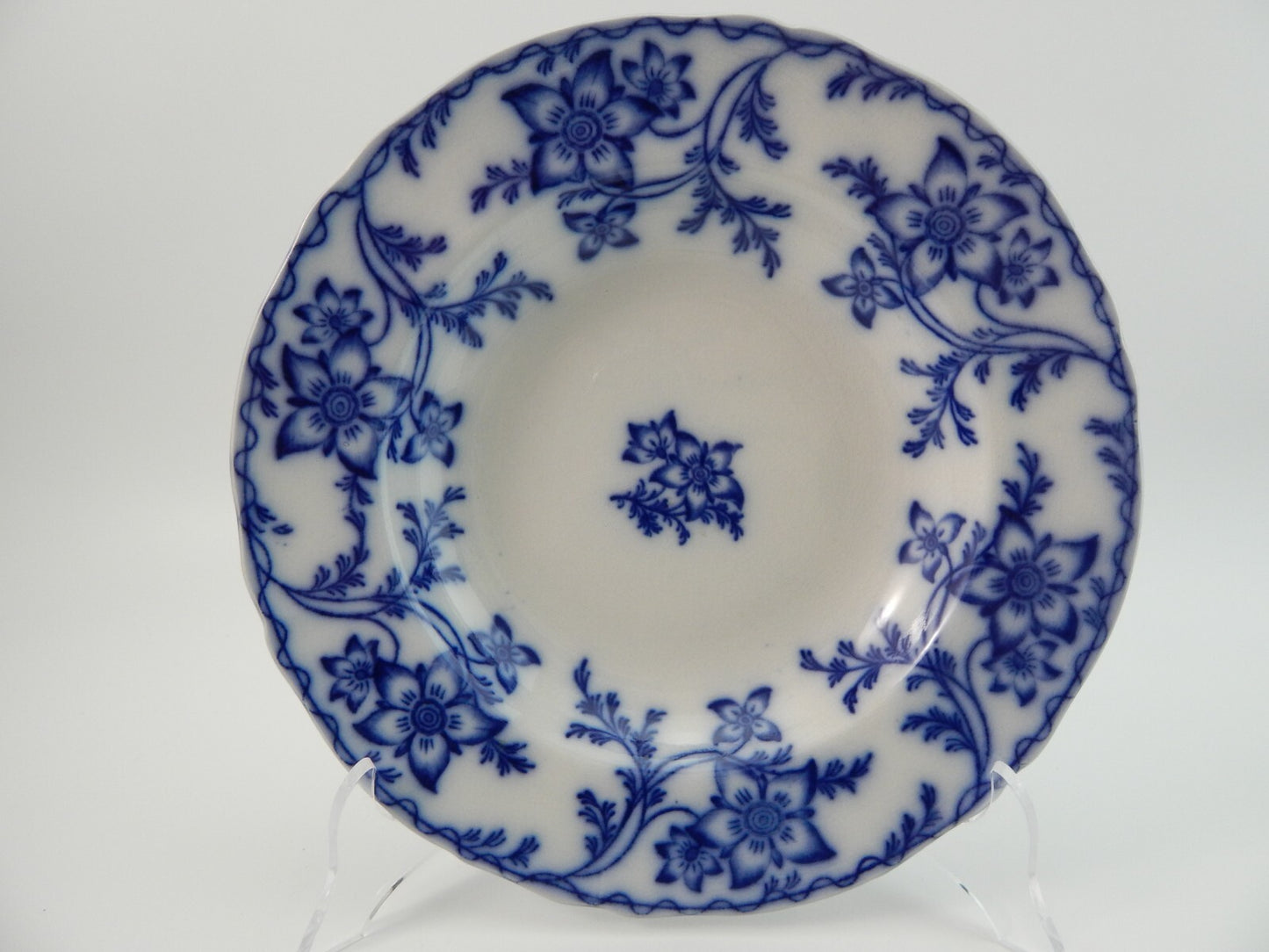 ANTICO RARO PIATTO FONDO PORCELLANA MINTON 1830 STAFFORDSHIRE DECORO ANEMONE