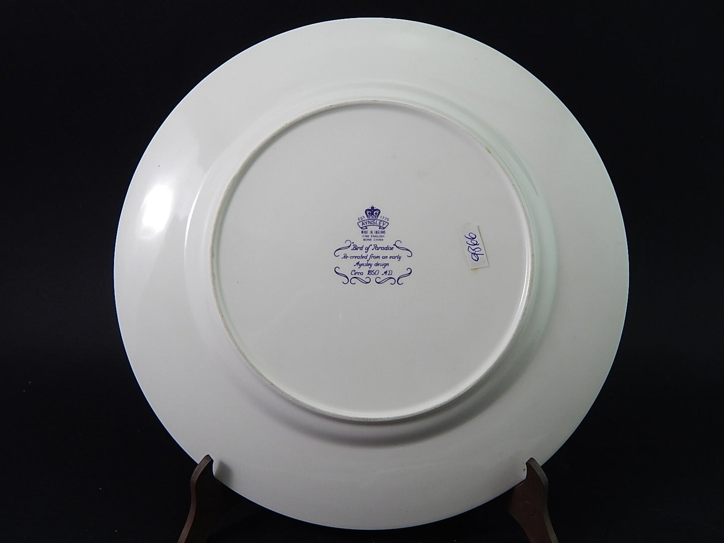 VINTAGE PIATTO PORCELLANA INGLESE MARCHIO AYNSLEY POLICROMO UCCELLO PARADISO