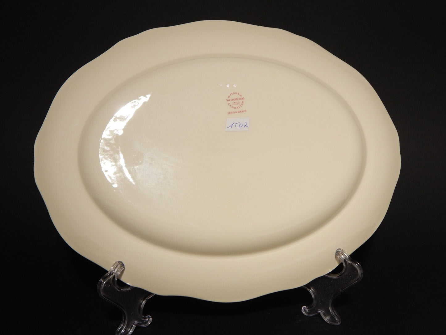 VINTAGE CERAMICA WEDGWOOD ETRURIA BARLASTON QUEENS SHAPE VASSOIO PIATTO OVALE