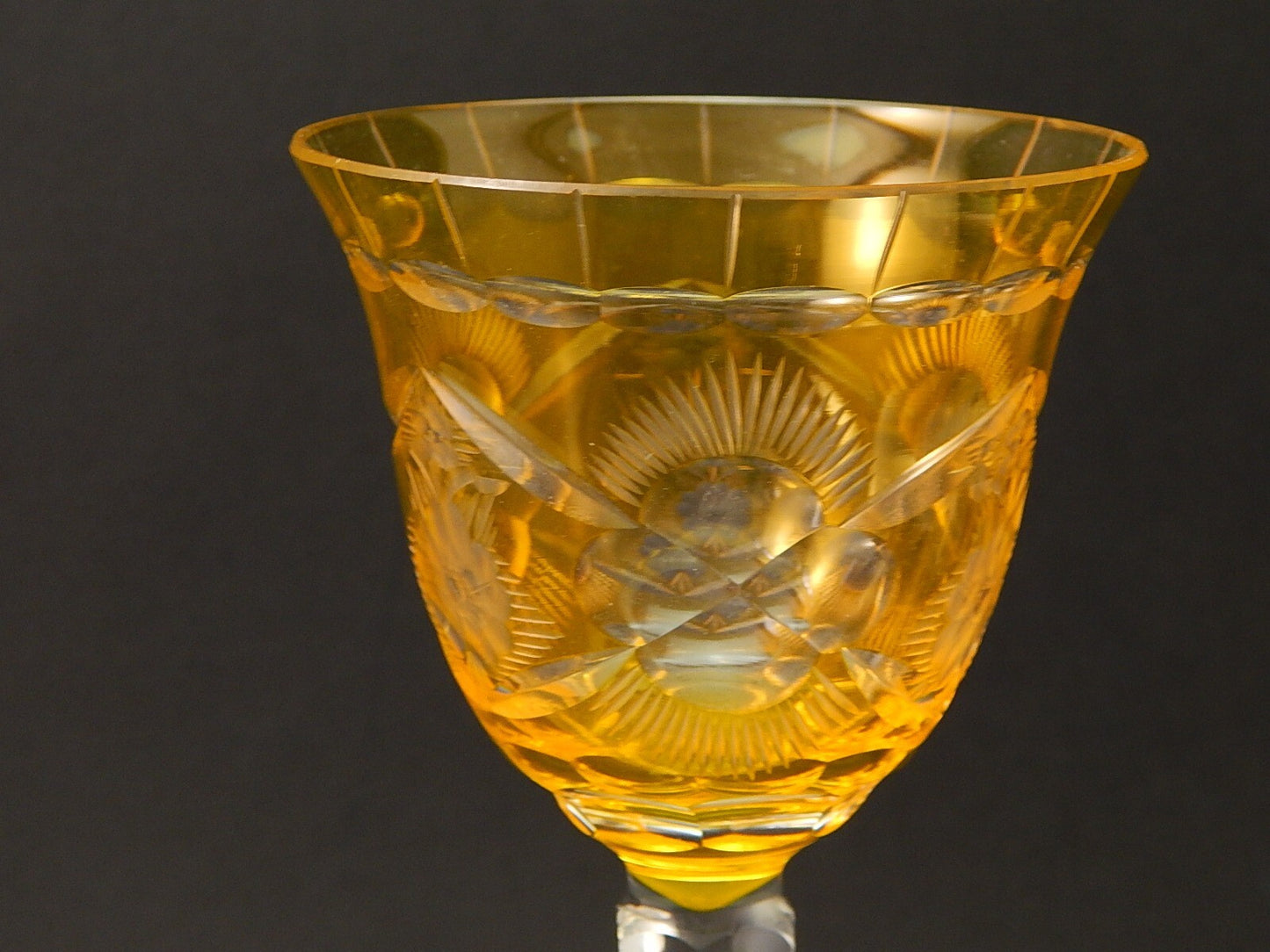 PREZIOSO VINTAGE BICCHIERE CALICE CRISTALLO BOEMIA MOLATO A1051