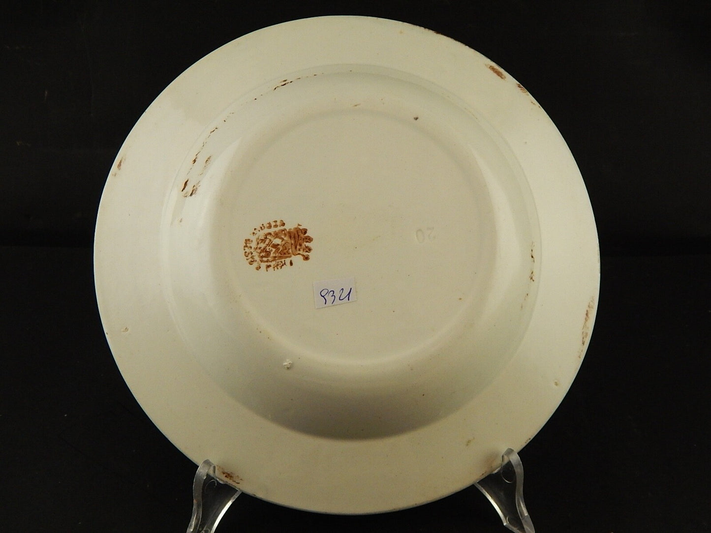 ARTE POVERA ANTICO PIATTO CERAMICA VEDOVA BESIO & FIGLI MONDOVI' DECORATO MANO ¶