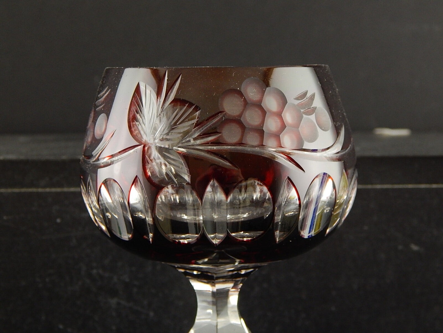 PREZIOSO VINTAGE BICCHIERE CALICE CRISTALLO BOEMIA MOLATO