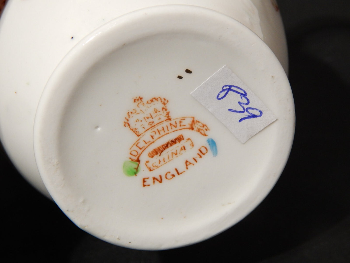 ANTICA LATTIERA BRICCO PORCELLANA INGLESE DELPHINE CROWN CHINA FINE 800