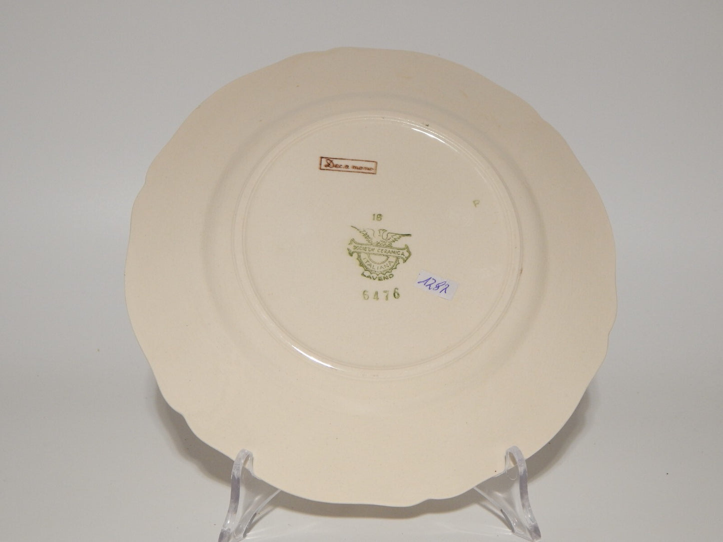 ANTICO PIATTO PI ANO CERAMICA S.C.I. LAVENO PERIODO ANDLOVIZ PAESAGGIO DIPINTO #