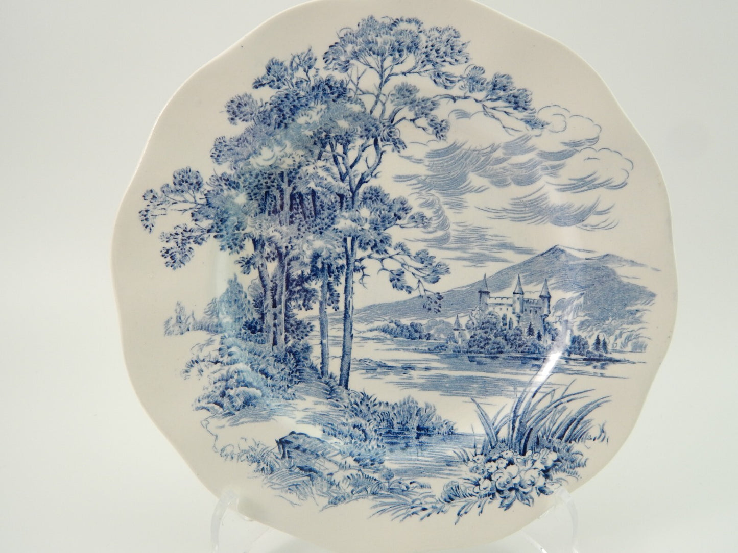 WEDGWOOD&CO VINTAGE PIATTO DESSERT SEMI-PORCELLANA META' 900 COUNTRYSIDE