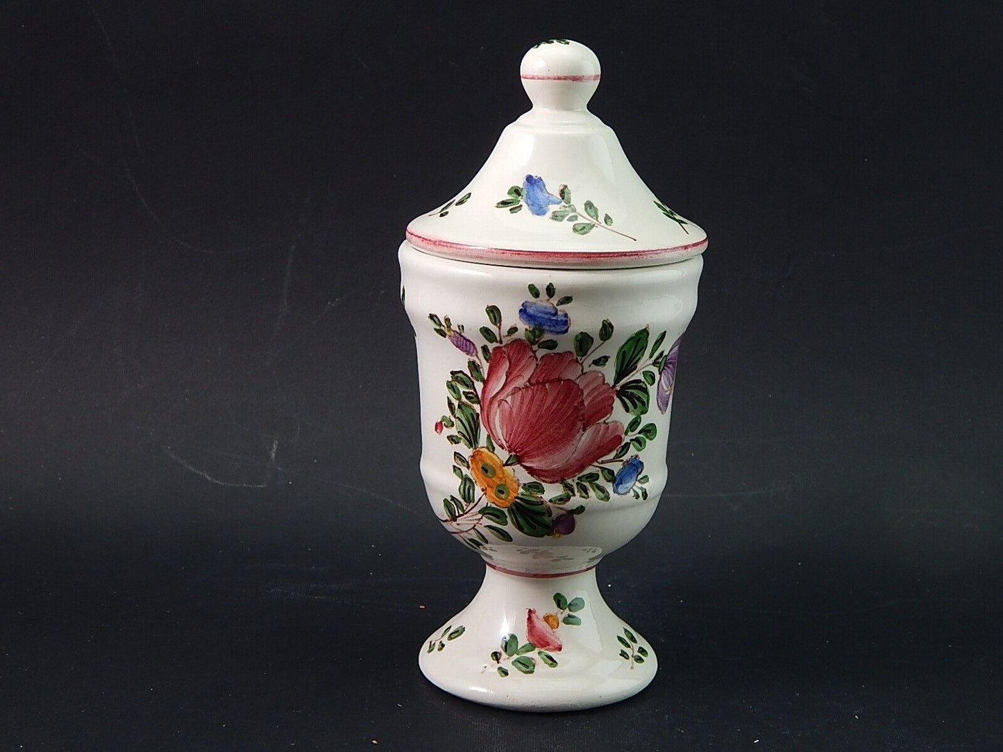 VINTAGE ALBARELLO VASO MAIOLICA CERAMICA PAGANI VECCHIA LODI DIPINTO MANO #1927