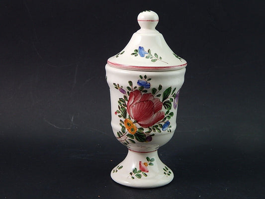 VINTAGE ALBARELLO VASO MAIOLICA CERAMICA PAGANI VECCHIA LODI DIPINTO MANO #1927