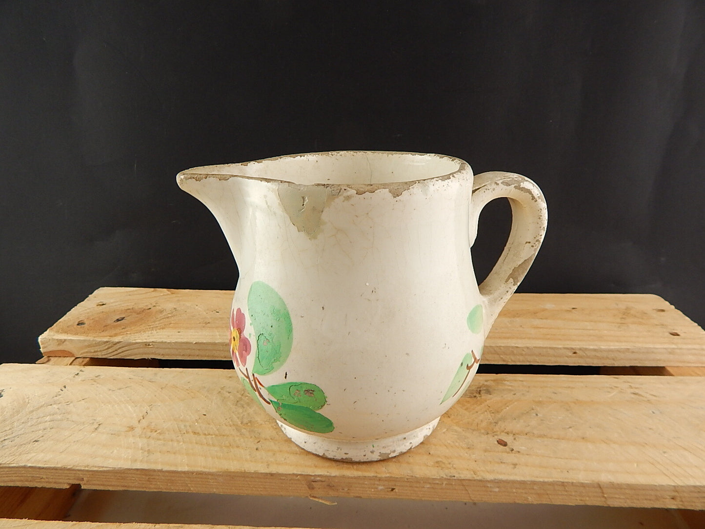 ANTICA RARA BROCCA CARAFFA VERSATOIO CERAMICA MAIOLICA F. MUSSO MONDOVI'