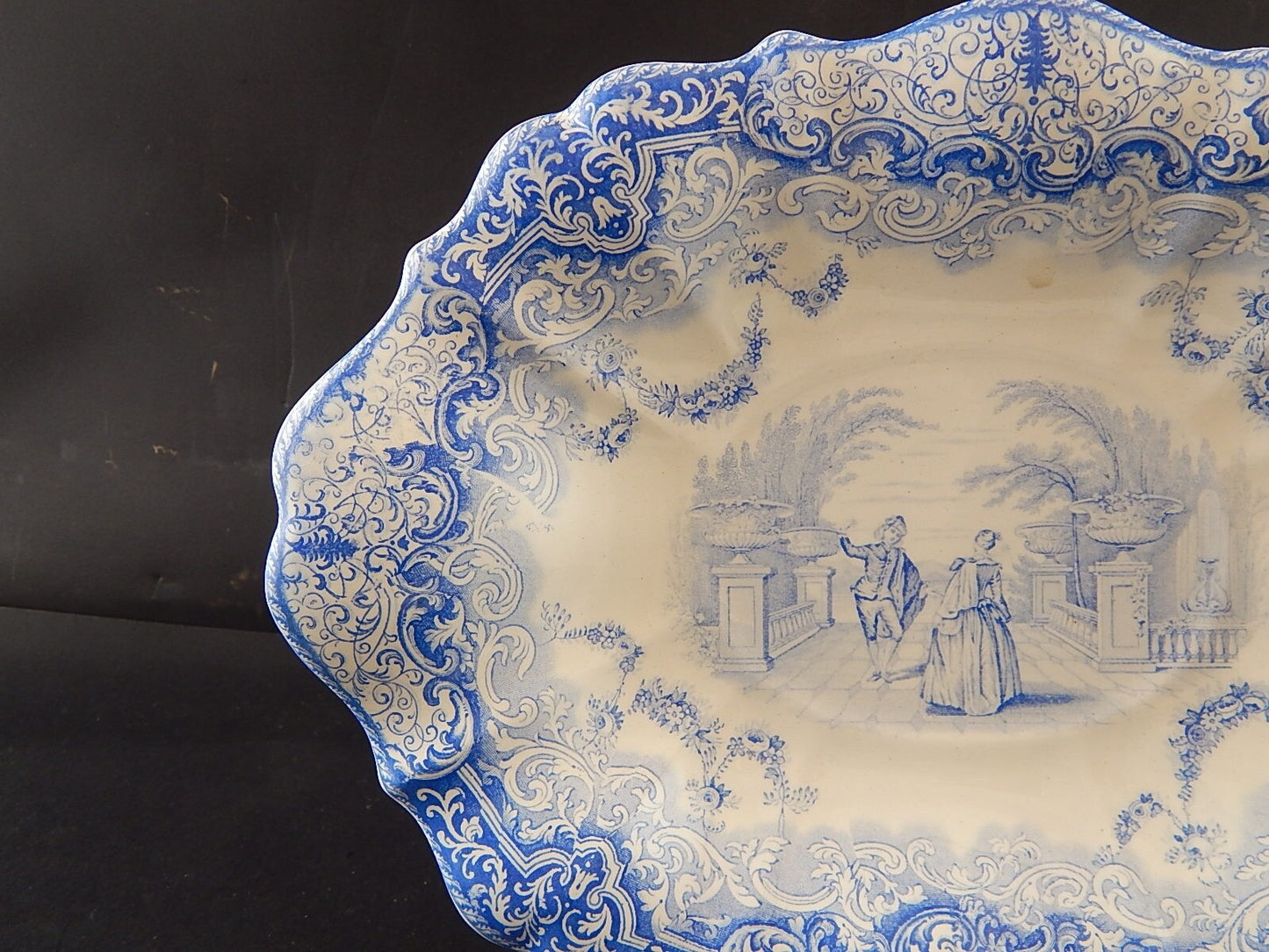 COPELAND & GARRETT 1844 ANTICO PREZIOSO VASSOIO CERAMICA LOUIS QUATORZE