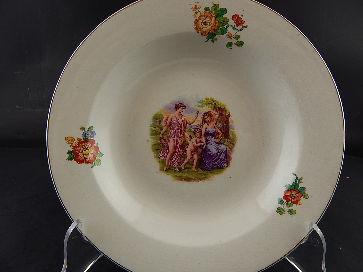 ANTICO PIATTO FONDO SOCIETA' CERAMICA REVELLI LAVENO FINE 800 ANGELICA KAUFFMAN