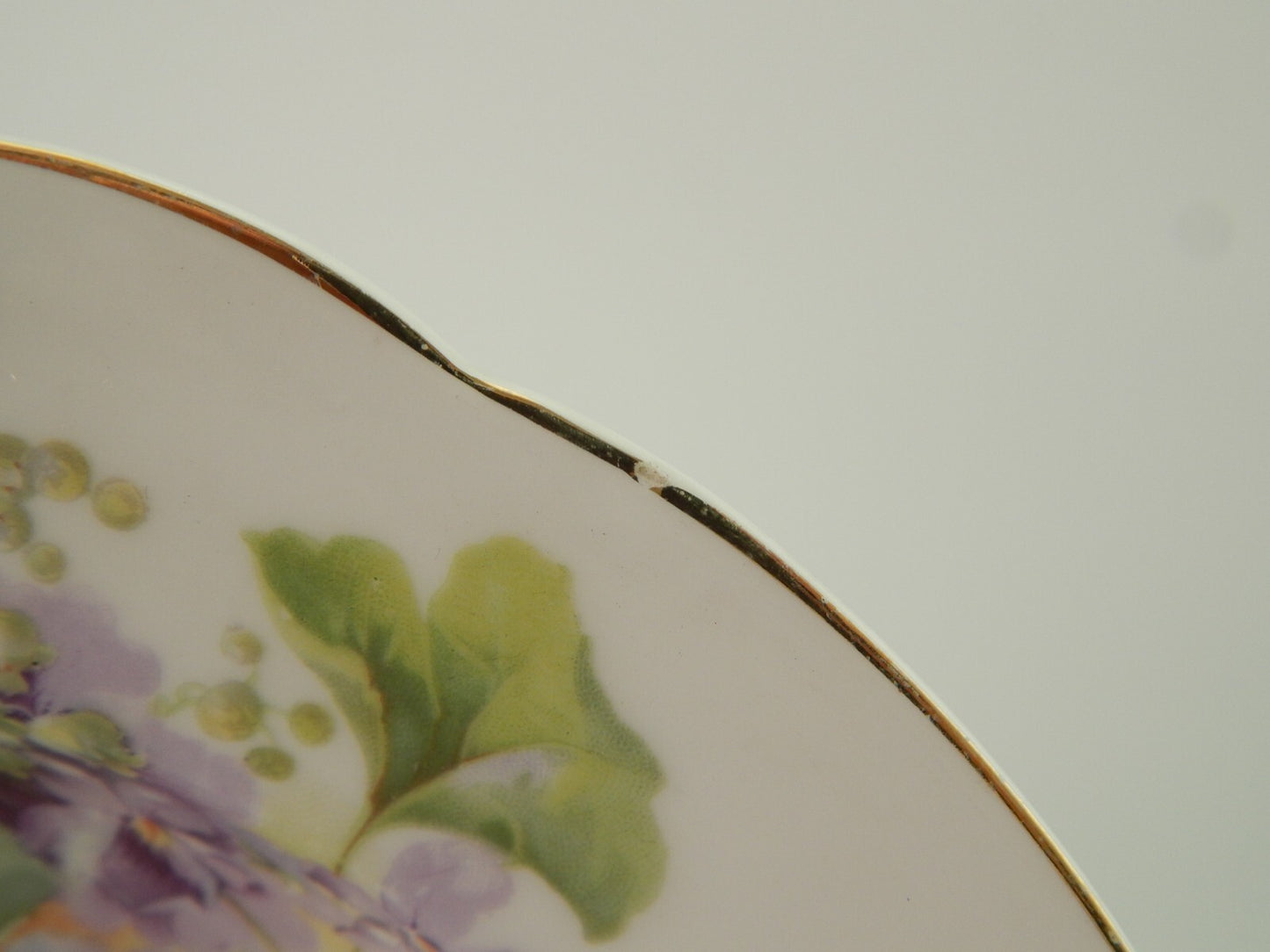 ANTICO LOTTO 6 PIATTI LIBERTY PORCELLANA BAVARIA VIOLETTE FINE 800 CON DIFETTI